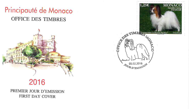 Office des Timbres Monaco Tino Postzegel vlinderhondje
